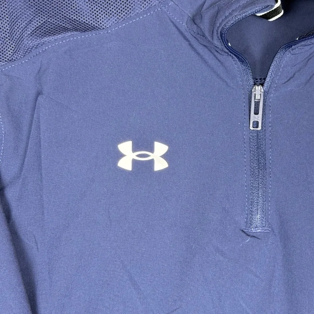 Under‎ Armour Kids Navy Blue Quarter Zip Pullover Long Sleeve Shirt Youth Large